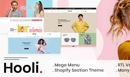 Hooli  简洁 时尚 青春 服饰 Shopify主题