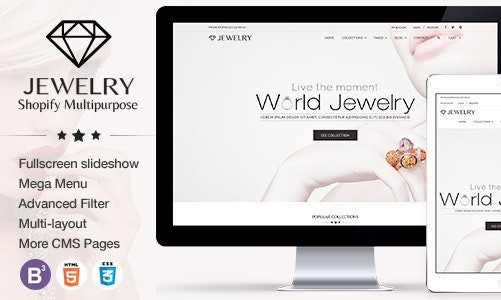 Jewelry 配件/美容/鞋/化妆品 Shopify主题