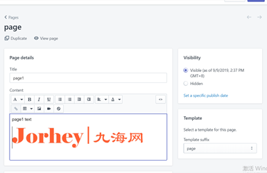 如何在Shopify店铺添加一个自定义单页